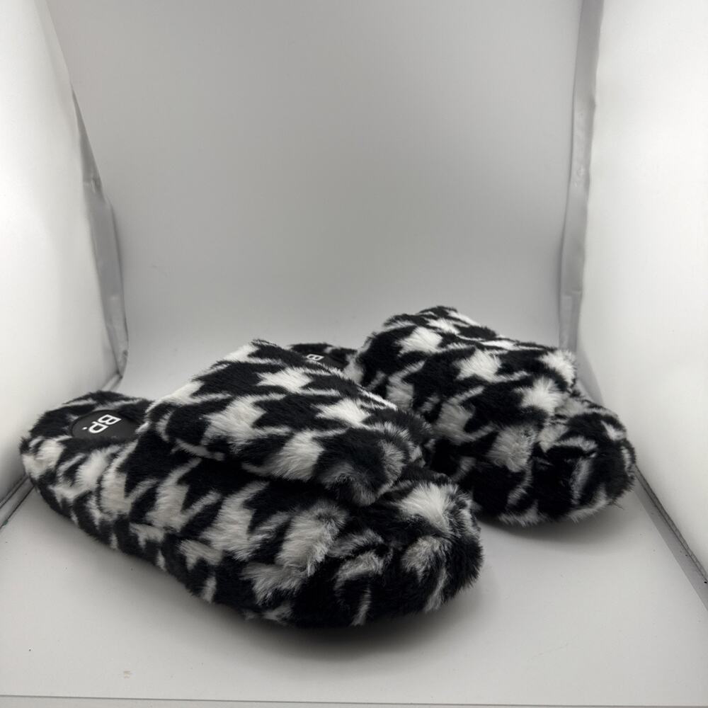 BP Slippers Fawn adjustable Nordstrom Black & White Womens Size Large (9-10) NWT - Picture 3 of 7